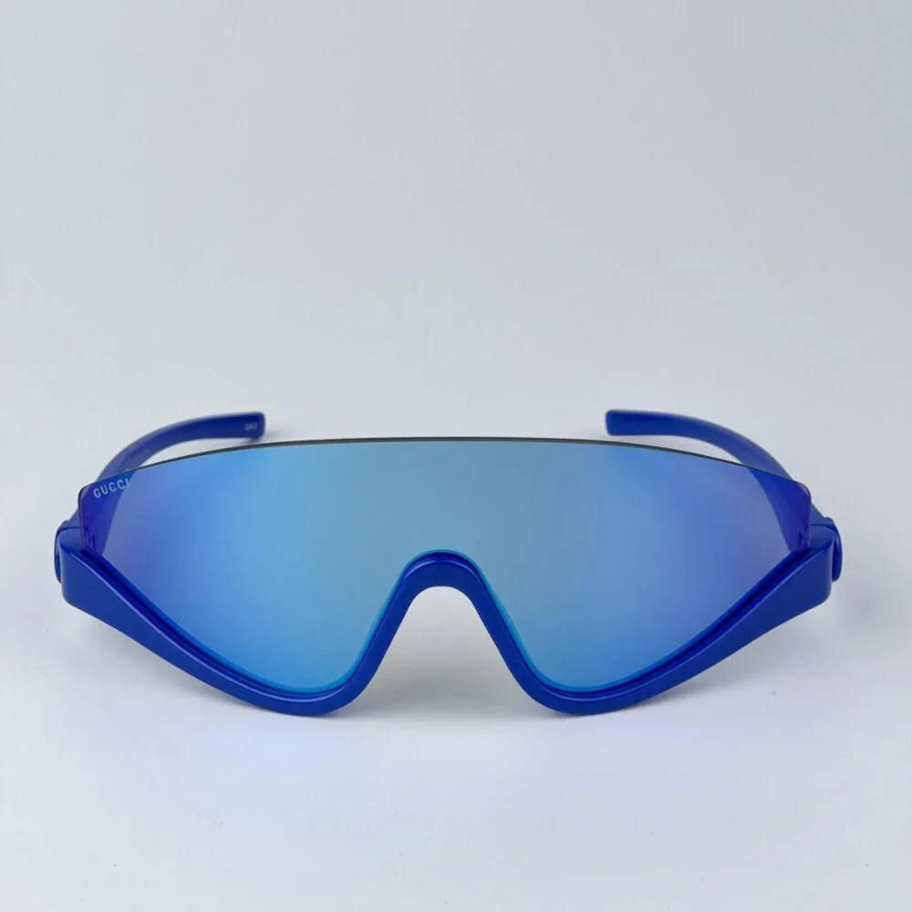 Gucci GG1650S 010 BRAND NEW Sunglasses Blue Blue Mirror Unisex Shield Mask